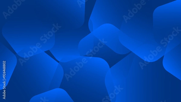 Fototapeta 8K Modern Abstract Blue Background with Glowing Geometric Shapes - Blue Gradient Pentagon Gradient Design Futuristic Technology Concept