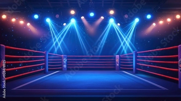Fototapeta Mma ring neon glowing futuristic style