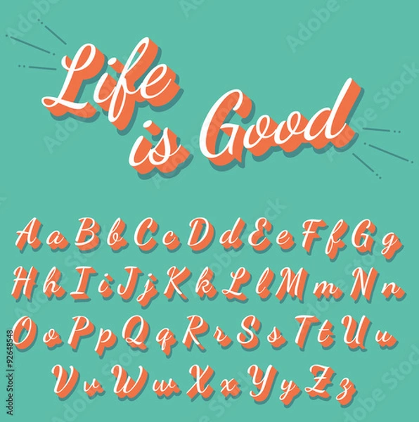 Obraz Calligraphy retro alphabet collection