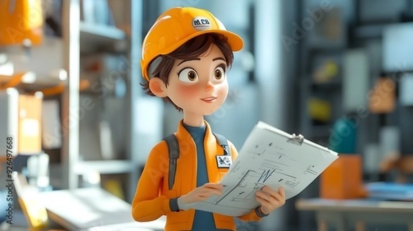 Fototapeta Efficient Project Management The Engineer Ensuring Timely Delivery