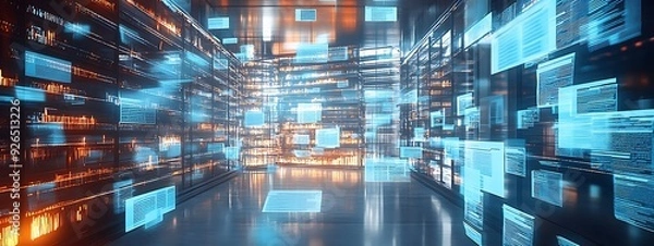 Obraz  the concept of document management in a modern office setting, showcasing seamless integration of digital technologies for efficient workflow and collaboration design 