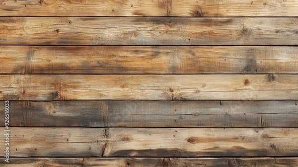 Fototapeta A wooden plank background with a rustic, weathered texture, perfect for natural and vintage designs