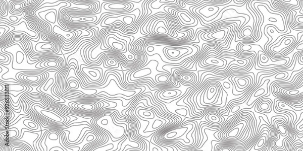 Fototapeta Topographic contour map. Vector cartography illustration. Map in Contour Line Light topographic topo contour. Illustrations of maps Abstract Geometric