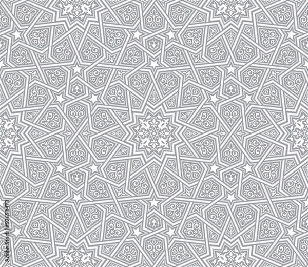 Fototapeta islamic ornament grey vector background