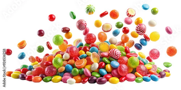 Fototapeta Falling candies isolated on a transparent background