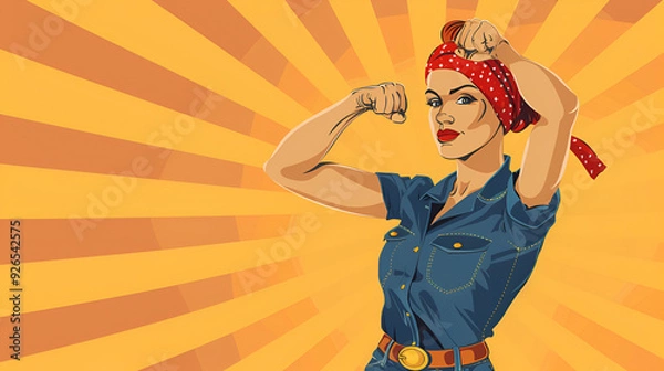 Fototapeta Rosie the riveter vector illustration International