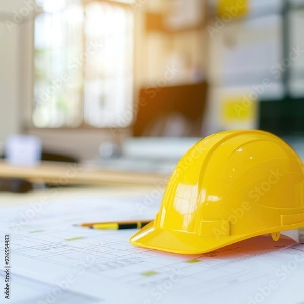 Obraz Construction engineer, managing schedules, focus on, project timelines, realistic, composite, project management office