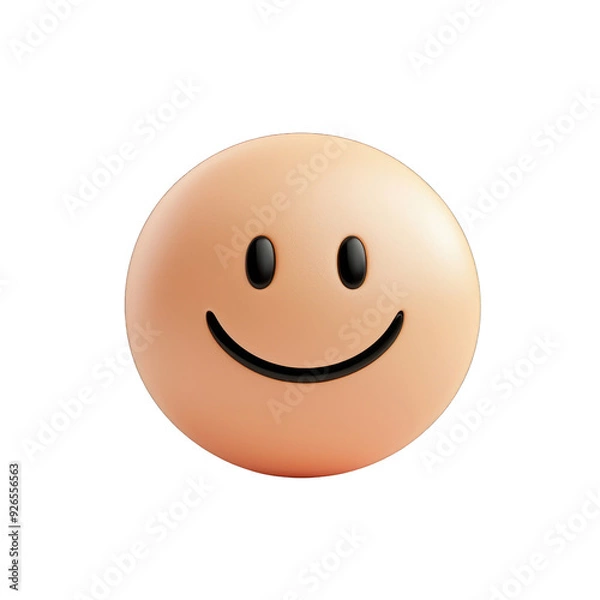 Fototapeta A cheerful emoji representing happiness, featuring a simple smile and round shape, perfect for conveying joy and positivity. transparent background