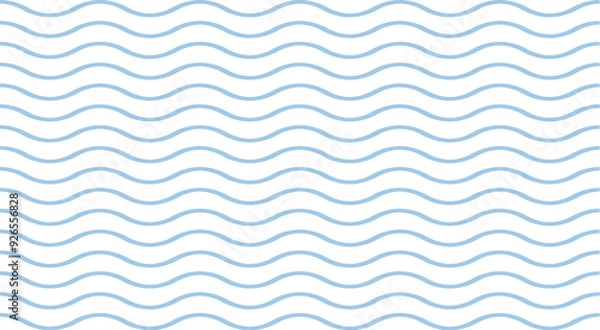 Fototapeta  Geometric pattern with blue waves on a white background.