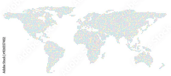 Obraz Flat dot wold map on white background
