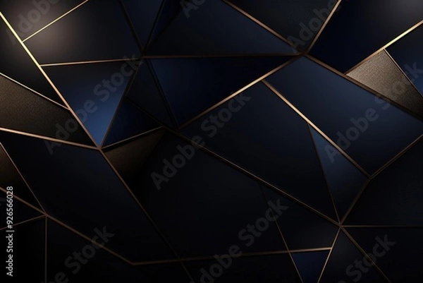 Obraz Abstract black and gold geometric background.