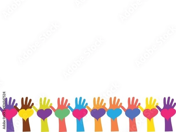 Obraz hands holding colorful balloons