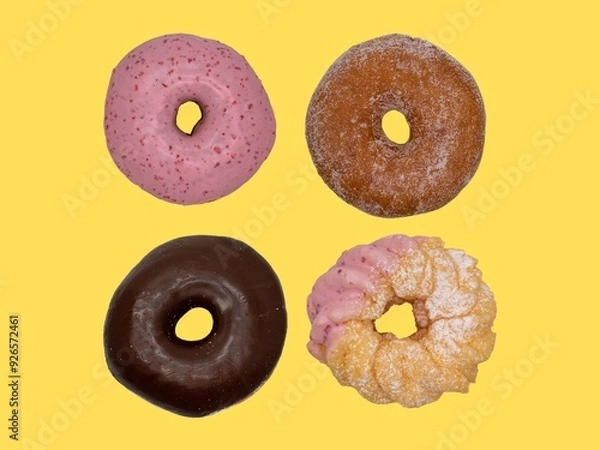 Obraz chocolate donuts isolated on white