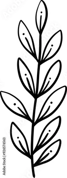 Fototapeta Simplicity floral freehand drawing flat design.