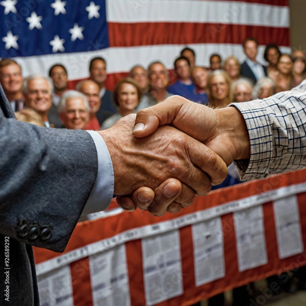 Fototapeta politician shaking hands Generative AI