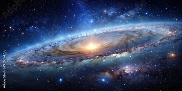 Obraz A mesmerizing image of a starfield with a galaxy in the background, starfield, space, stars, galaxy, universe, astronomy