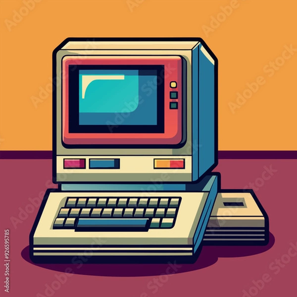 Fototapeta Retro Computer Vector Design Illustration