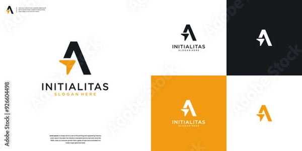 Fototapeta Initial letter A logo and arrow symbol logo design template