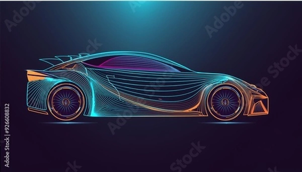 Fototapeta Automotive automobile modern transportation design vehicle auto drive technology cars