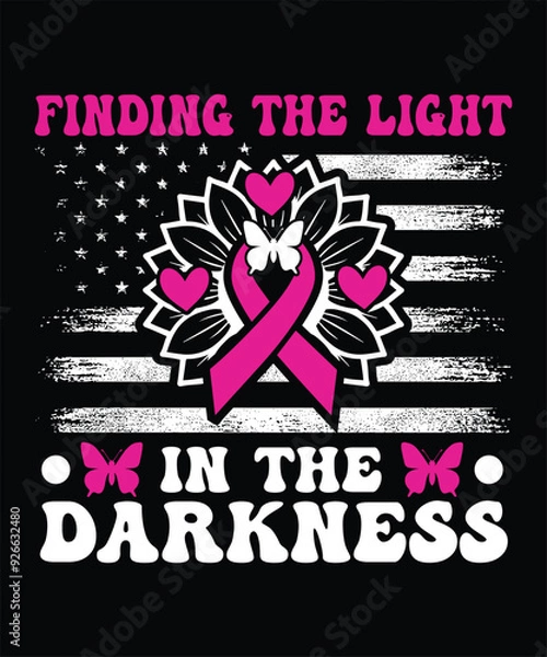 Fototapeta FINDING THE LIGHT IN THE DARKNESS TSHIRT DESIGN