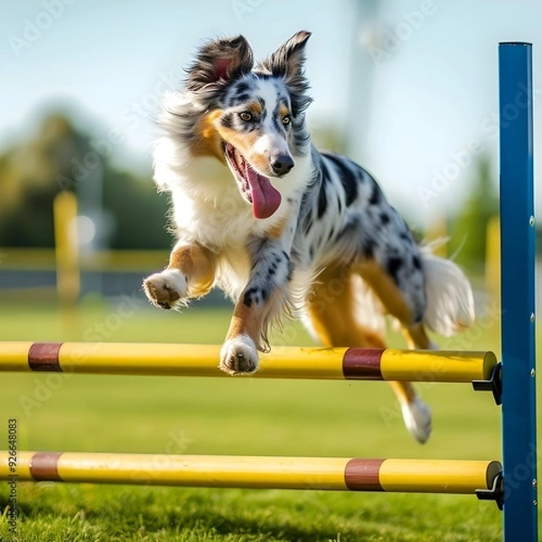 Fototapeta border collie dog, border collie puppy, border collie playing with ball.