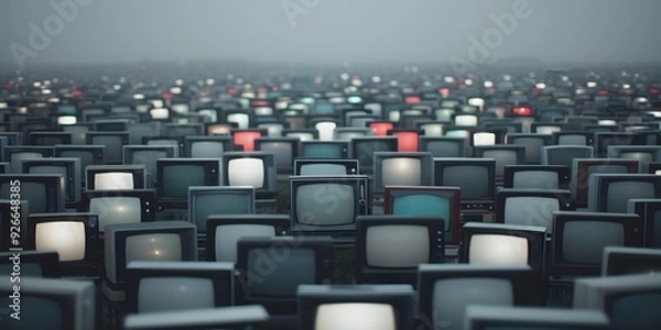 Fototapeta multiple Retro-vintage analog TV set with Noise and Static