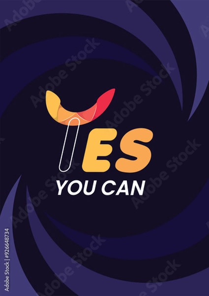 Obraz yes you can quote motivational poster