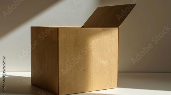 Obraz Open Cardboard Box with Shadow
