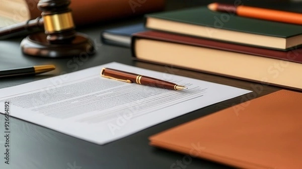Fototapeta Corporate bankruptcy reorganization documents laid out on a desk, symbolizing the start of a financial and operational restructuring