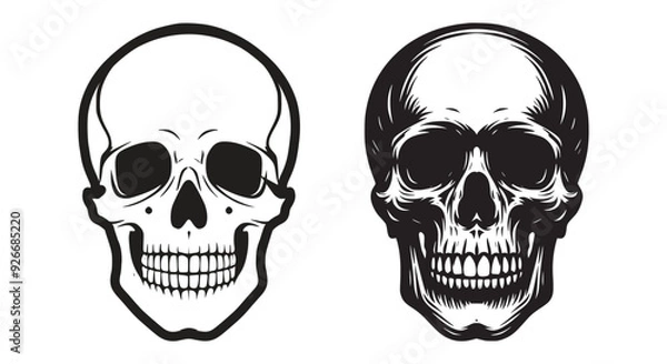Obraz Spooky Skull Silhouette Vectors