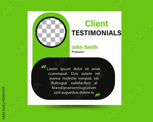 Obraz Clients feedback or testimonial web banner for social media post