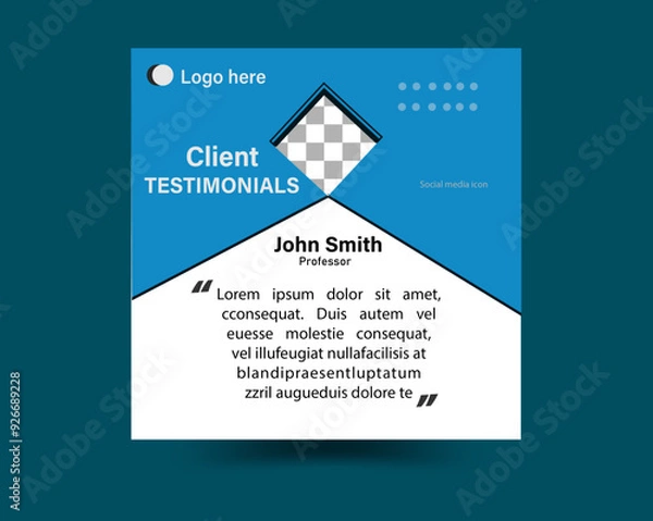 Obraz Clients feedback or testimonial web banner for social media post