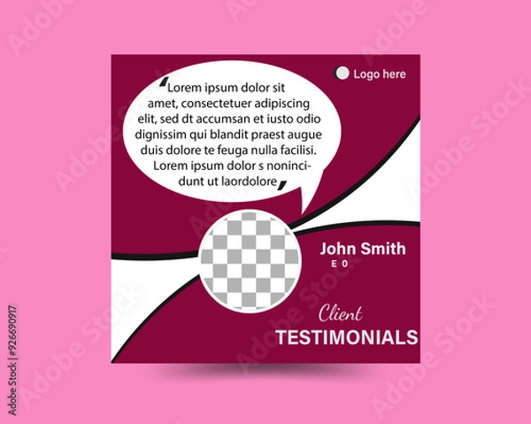 Obraz Clients feedback or testimonial web banner for social media post
