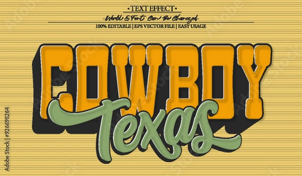 Obraz Cowboy Vector Text Effect Editable Alphabet Western Desert Sheriff Texas