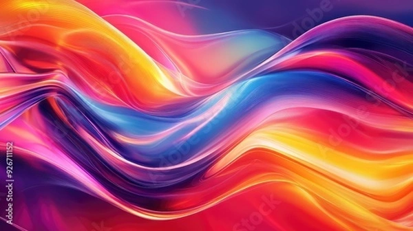 Fototapeta A vibrant abstract background featuring fluid, intersecting lines in a flowing, colorful pattern.