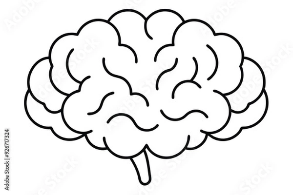 Fototapeta Brain line illustration mind vector 