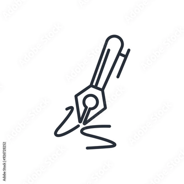 Fototapeta calligraphy icon. vector.Editable stroke.linear style sign for use web design,logo.Symbol illustration.