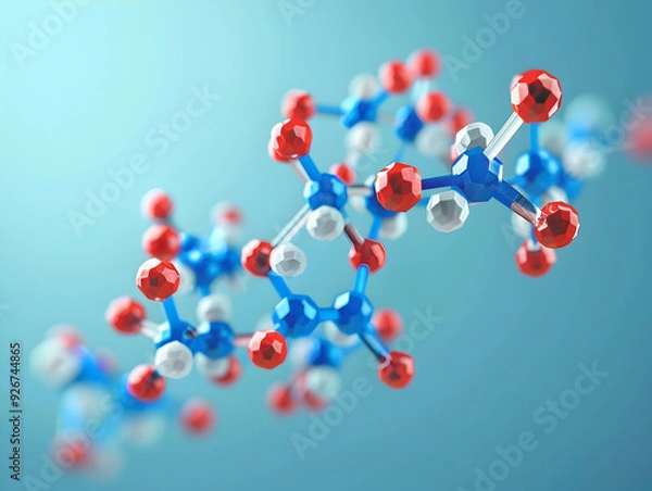 Fototapeta Abstract Structure Background of Molecule Or Atom, molecular structure, structural chemical formula with atoms