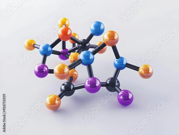 Fototapeta Abstract Structure Background of Molecule Or Atom, molecular structure, structural chemical formula with atoms