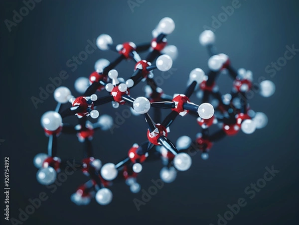 Fototapeta Abstract Structure Background of Molecule Or Atom, molecular structure, structural chemical formula with atoms