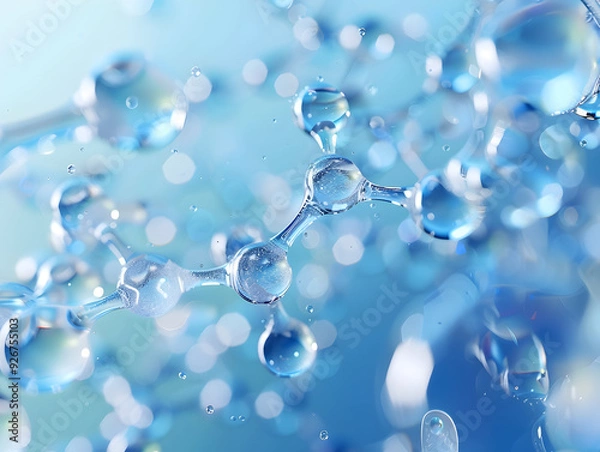 Fototapeta Abstract Structure Background of Molecule Or Atom, molecular structure, structural chemical formula with atoms