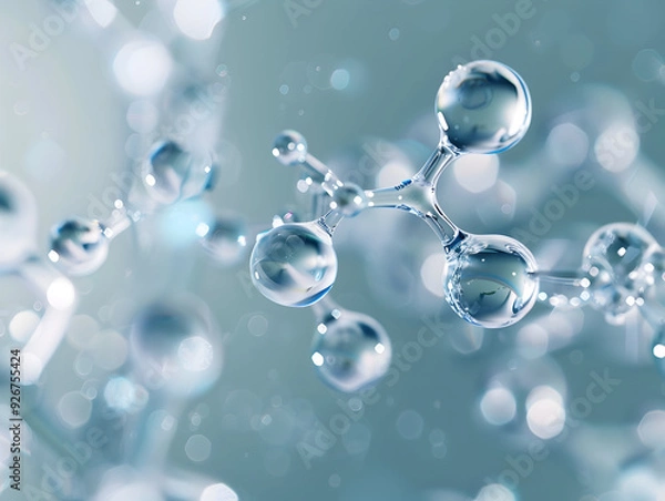 Fototapeta Abstract Structure Background of Molecule Or Atom, molecular structure, structural chemical formula with atoms