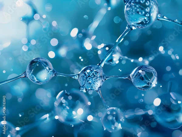 Fototapeta Abstract Structure Background of Molecule Or Atom, molecular structure, structural chemical formula with atoms