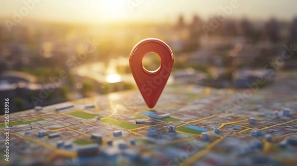 Fototapeta Local map pin marker search in the city