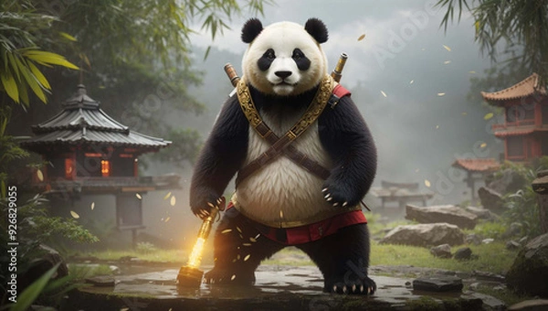 Obraz panda and bamboo