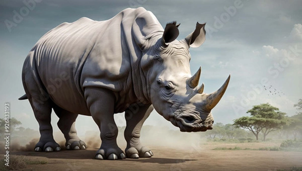 Obraz rhino in the wild