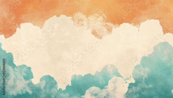 Fototapeta watercolor clouds painted background