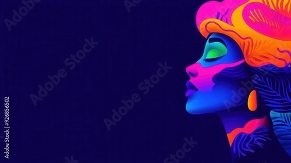 Obraz Nightmare creature in flat design, side view, surreal theme, animation, vivid