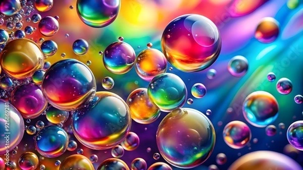Fototapeta Abstract background with colorful bubble drops , bubbles, abstract, background, colorful, drops, vibrant, texture, design
