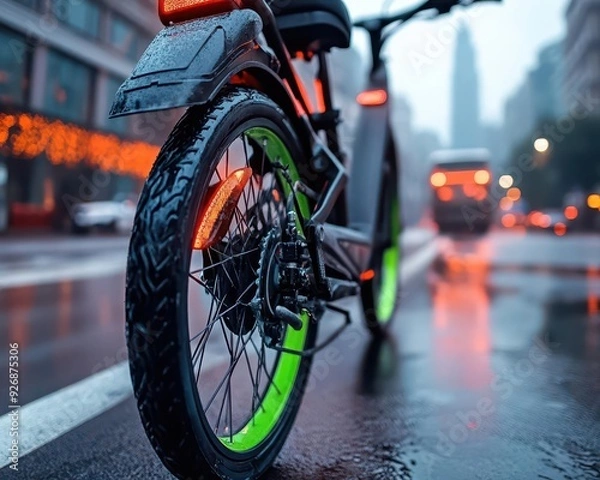 Fototapeta Eco-friendly commuting, vibrant transport, dynamic alternatives, green mobility